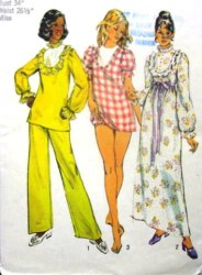 6047  SIMPLICITY 1973 NIGHTGOWN LENGTHS, PANTIES, PAJAMAS PATTERN 12